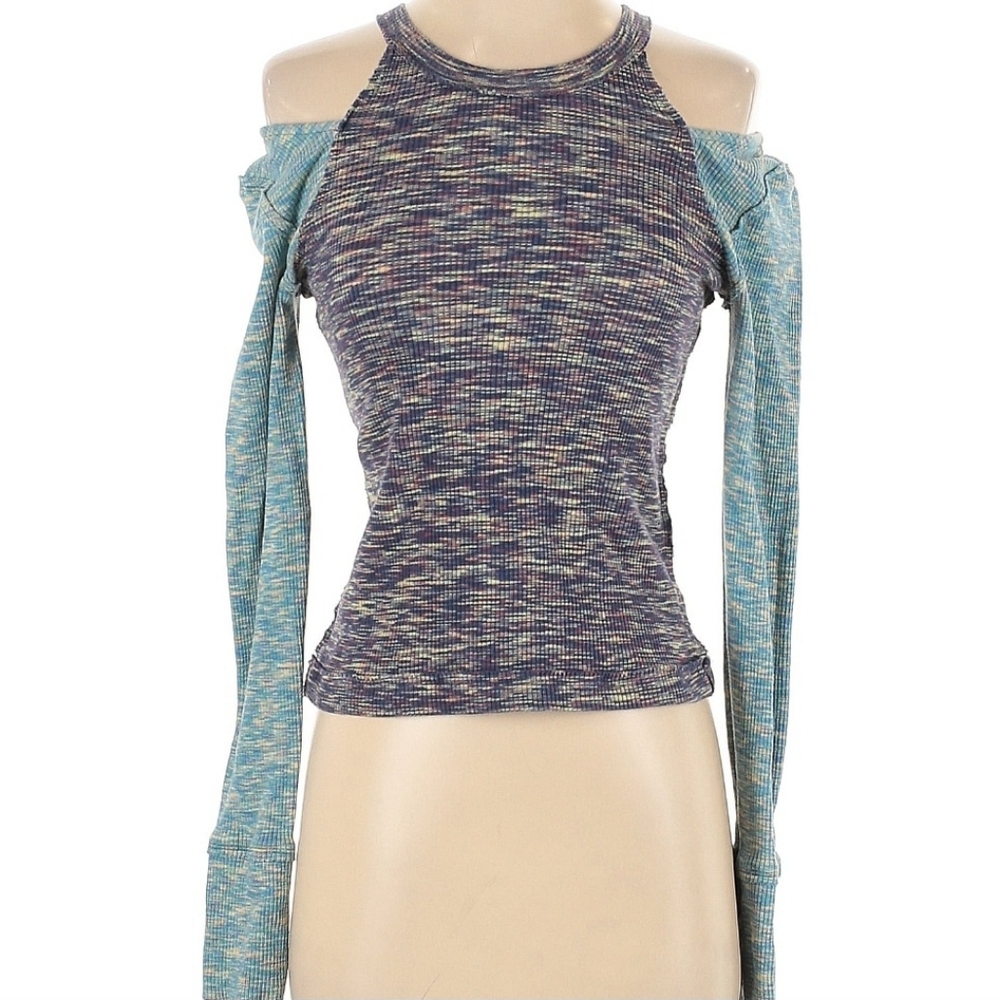 Free People We The Free Out Of Control Cut Out Multicolor Marled Top - Picture 2 of 4